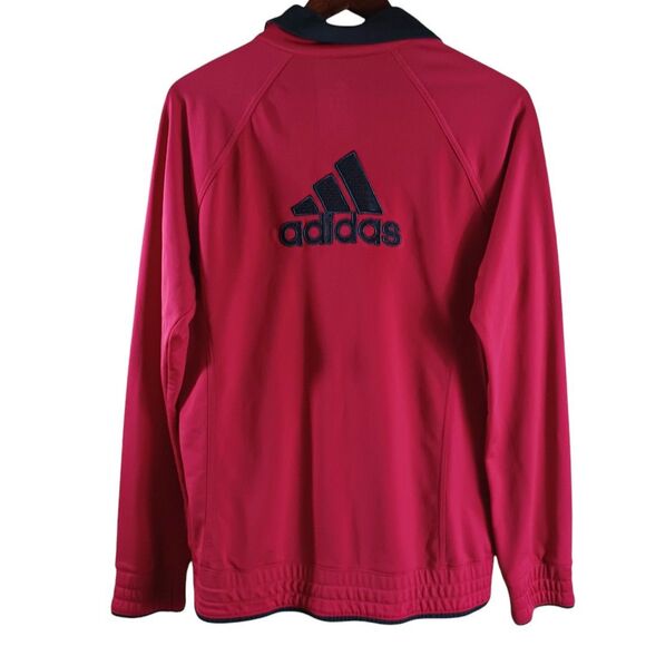 Adidas Women's Active Zip Track Jacket Size Large Pink Grey Pockets Embroidered - Picture 6 of 11